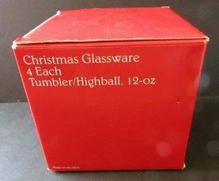 (4) NIKKO Christmas Tree Tumbler/Highball 12 oz Glasses 2