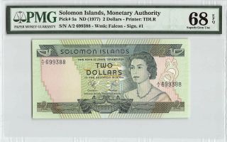 Solomon Islands Nd (1977) P - 5a Pmg Gem Unc 68 Epq 2 Dollars