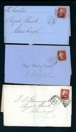 Ireland Duplex Postmarks (3) On Victorian Penny Red Covers (de324)