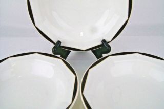 Villeroy & Boch VARIA BLACK Gold Rim Soup Bowls Art Deco Luxembourg Set of 4 2