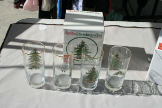 Spode Christmas Tree Set Of 4 Highball Glasses