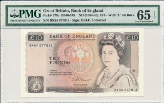 Bank Of England Great Britain 10 Pounds Nd (1984 - 84) Pmg 65epq