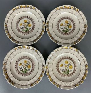 Vintage Copeland Spode Buttercup Bread Plates Set Of 4 Backstamp