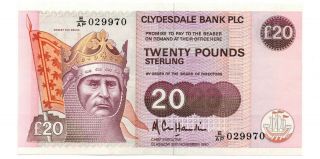 Bank Of Scotland,  20 Pound 1990,  Xf
