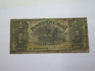 1898 Dominion Of Canada $1 Dollar World Banknote 