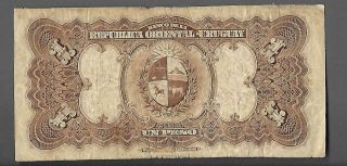 URUGUAY - 1 PESO - 1914 ISSUE - Pick: 9a (CONDITION:PLEASE SEE THE SCANS) 2