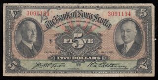 1935 Bank Of Nova Scotia $5 -