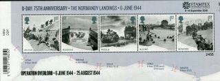 2019 - Great Britain - D - Day Landings Mini - Sheet With Stampex Overprint,  4 Copie