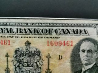 1935 The Royal Bank of Canada $10 Ten Dollar Circulated Banknote 2