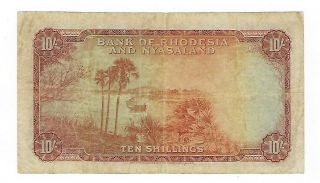 Rhodesia & Nyasaland 10 Shillings 1958.  JO - 8356 2