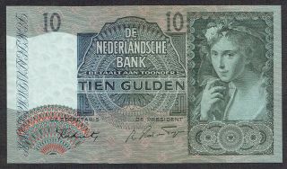 Netherlands 10 Gulden 1942 Unc - Meisje Met Druiven P56 4bt004854