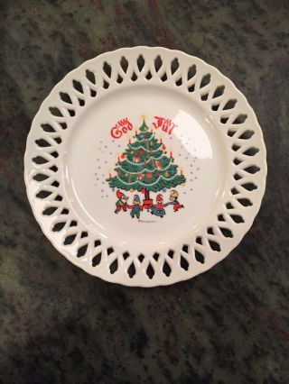 Vintage Berggren Originals Swedish Merry Christmas “god Jul” Porcelain Plate Euc