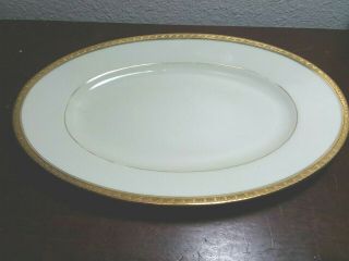 Black Knight/hohenberg One Gold Encrusted Verge Edge Trianon Oval Platter 12 1/2