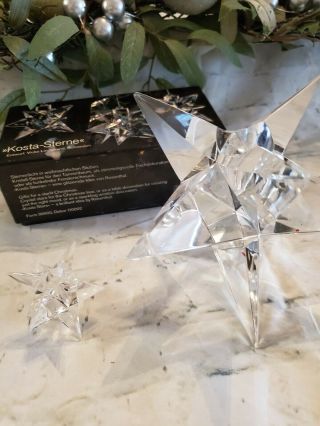 9 Point Star Crystal Candlestick Candle Holders Rosenthal 2 Sizes