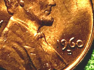 1960 - D Lincoln Penny One Cent 1c Rare D Over D Mintmark Bu Coin 02bf