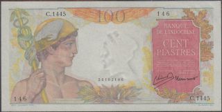 French Indochina 100 Piastres Banknote P - 82a Nd 1947 - 49 Unc