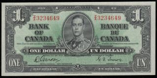 1937 Bank Of Canada $1 Uncirculated Banknote - S/n: Z/a3234649