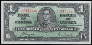 1937 Bank Of Canada $1 Uncirculated Banknote - S/n: E/n6415538