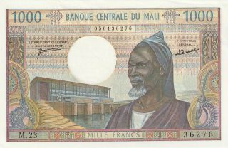 Mali 1000 Francs Banknote Nd (1970 - 84) P.  13d Almost Uncirculated
