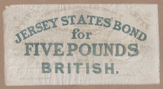 JERSEY: 5 Pounds Banknote,  (AU/UNC),  P - A1r,  18xx, 2