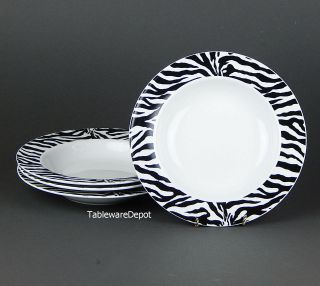 Set Of 2 Soup Bowls,  Tienshan Zebra,  Porcelain