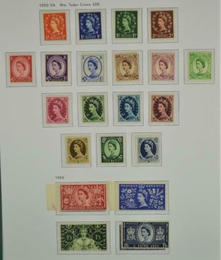 Gb Stamps Elizabeth 11 1952 - 54 Tudor Crown Wtm.  On Page U/m (k117)