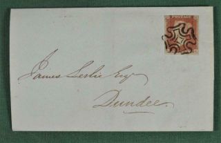 Gb Stamp Victoria 1d Penny Red Imperf From Black Plate 5 On Cover (k93)