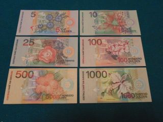 SURINAME BIRDS SET 2000,  6 NOTES CAME FROM BUNDLE 2
