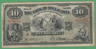 1935 The Bank Of Nova Scotia 10 Dollars Chartered Note - 078672 - Vg
