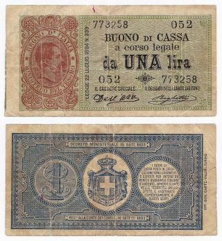 Italy,  1 Lira 1894,  Pick 34,  F