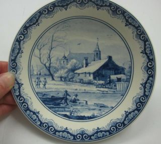 Blue Delftware Plate Holland 6 " Numbered A.  V.  Everbingen Delftsblauw Handwerk