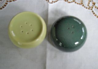 Vintage Russel Wright IROQUOIS Casual Stacking Salt & Pepper Shakers GREEN 3