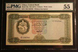 L.  N K324 Central Bank Of Libya 5 Dinars Without Inscription Pmg