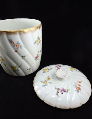 Handpainted M.  Redon Limoges M & R Covered Porcelain Canister Cookie Biscuit Jar