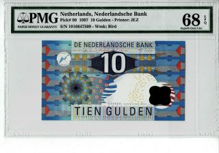 Netherlands P 99 1997 10 Gulden Pmg 68 Epq Gem Unc