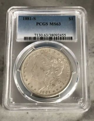 1881 - S Ms63 Ms 63 Pcgs $1 Morgan Silver Dollar Graded Blast White 1881 S Ms - 63