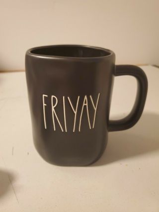 Rae Dunn Friyay Black Coffee Mug Cup