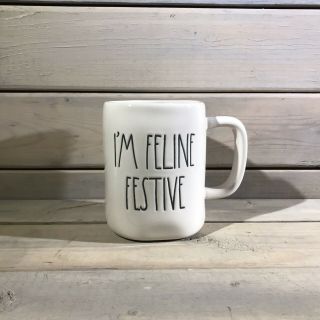 Rae Dunn I’m Feline Festive Coffee Mug - Ll,  Ceramic - Cat Lovers Christmas 