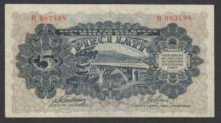 1940 Latvia 5 Lati B083498