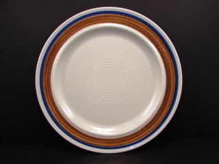 Bandero By Metlox Poppytrail Dinner Plate Brown And Blue Bands Stoneware L69