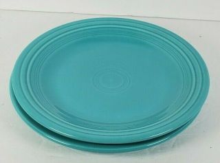 2 Fiesta Turquoise Blue Dinner Plates Fiestaware Homer Laughlin