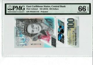 East Caribbean 2019 100 Dollars Pmg 66 Epq Gem Unc