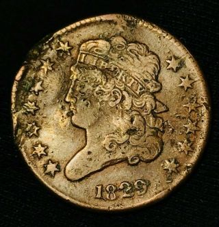 1829 Classic Head Half Cent 1/2 C Full Liberty Details Us Collectible Coin Cc722