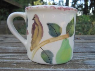 Hartstone Pottery Mug Partridge In A Pear Tree Christmas Holly Cup Bird Usa