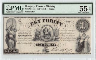 Hungary,  Finance Ministry Nd (1852) P - S141r1 Pmg About Unc 55 Epq 1 Forint