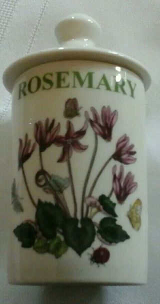 Portmeirion Botanic Garden Spice Jar Rosemary Porcelain Dishwasher Safe