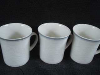 Royal Doulton White Embossed Tracery Mist Cups Ls1070 Set Of Three Nwot