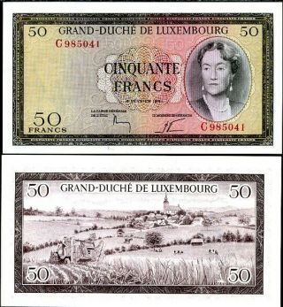 Luxembourg 50 Francs 1961 P 51 Unc Nr