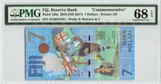 Fiji 2016 (nd 2017) P - 120a Pmg Gem Unc 68 Epq 7 Dollars Commemorative