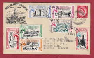 Lundy Jubilee Year First Day Cover.  1 Jan 1954.  Gb1643